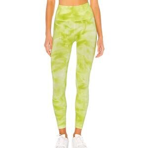 FREE PEOPLE MOVEMENT Good Karma Tie Dye Legging XS/S KEY LIME COMBO Neon